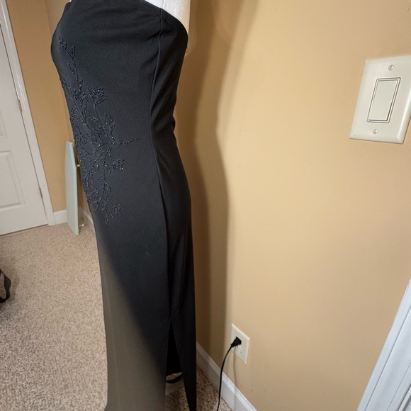 Roberta Black Strapless Embellished Sheath Maxi Dress - Picture 3 of 16